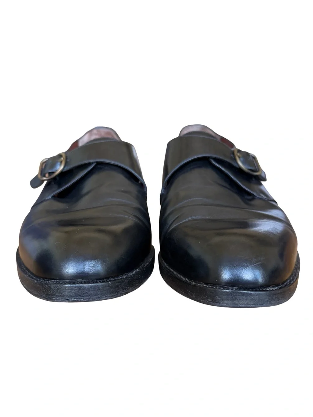 Loewe Black Leather Single Monk Strap Dress Shoes EU 44 US 11 Spain